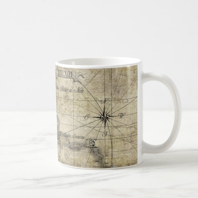Caribbean - old map coffee mug (Right)