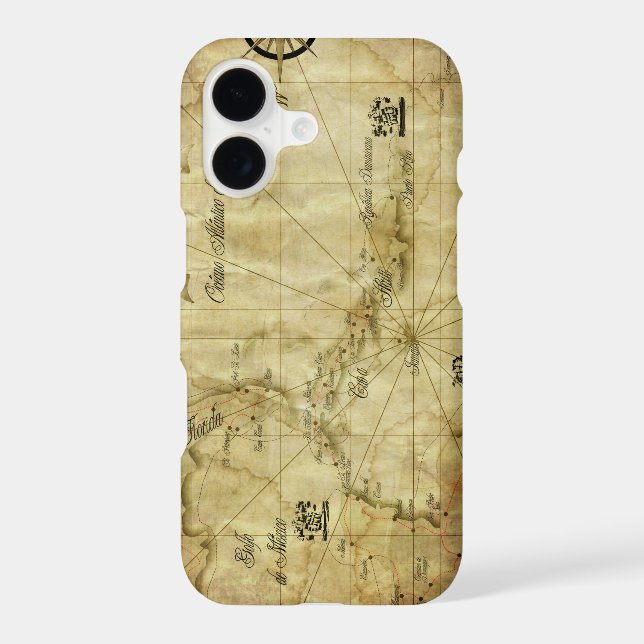 Caribbean - old map  iPhone case (Back)