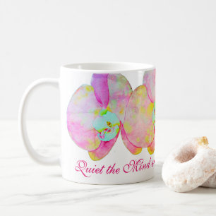 Caribbean orchids, tropical watercolor flowers coffee mug