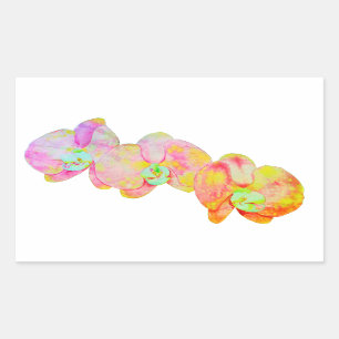 Caribbean orchids, tropical watercolor flowers sticker