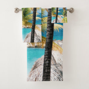 Caribbean Palm Delight #2 #tropical #wall #art Bath Towel Set