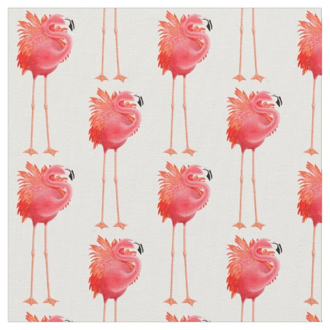 Caribbean Pink Flamingo Bird Fabric (Close Up)