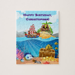 Caribbean pirates, treasure island, and treasure, jigsaw puzzle