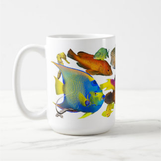 Caribbean Reef Fish menagerie in colorful detail. Coffee Mug