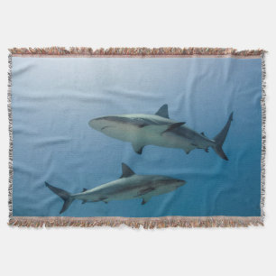 Caribbean Reef Shark Throw Blanket