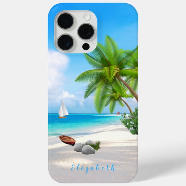Caribbean Sand Beach Landscape Your Name Case-Mate Case-Mate iPhone Case (Back)
