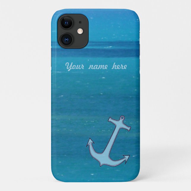 Caribbean Sea Anchor Personalized Case-Mate iPhone Case (Back)