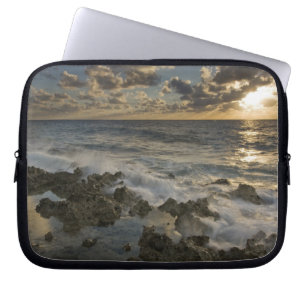 Caribbean Sea, Cayman Islands. Crashing waves 2 Laptop Sleeve
