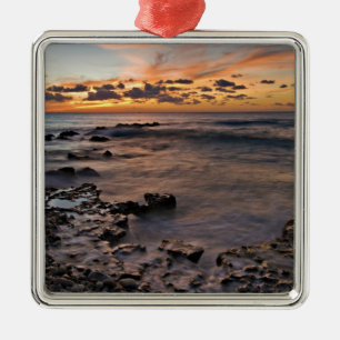 Caribbean Sea, Cayman Islands. Crashing waves 2 Metal Ornament