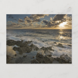 Caribbean Sea, Cayman Islands. Crashing waves 2 Postcard