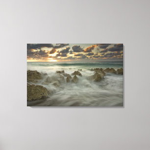 Caribbean Sea, Cayman Islands.  Crashing waves 3 Canvas Print