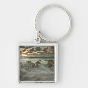 Caribbean Sea, Cayman Islands. Crashing waves 3 Keychain