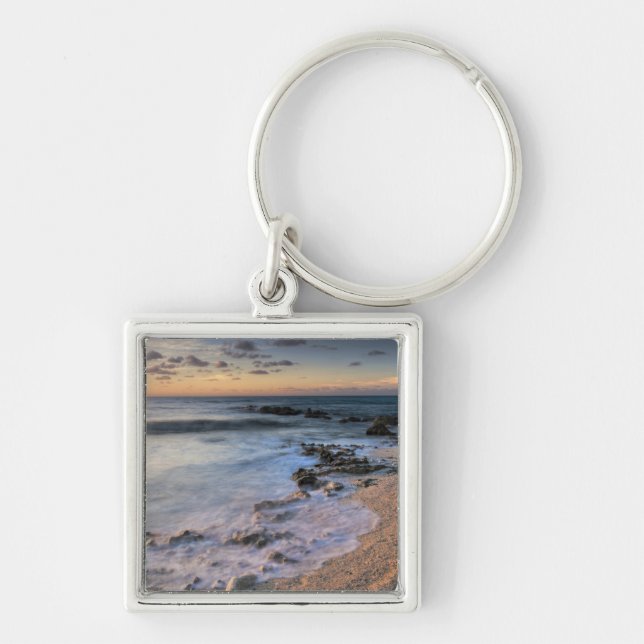Caribbean Sea, Cayman Islands. Crashing waves Keychain (Front)