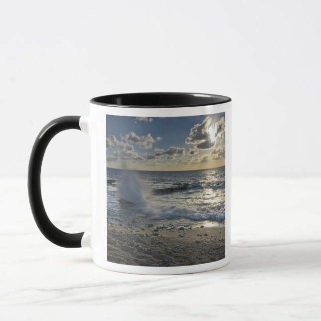 Caribbean Sea, Cayman Islands.  Crashing waves Mug (Left)