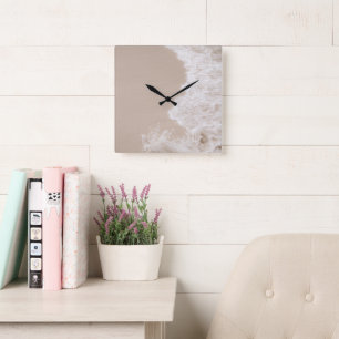Caribbean Sea Foam Dream 6 Square Wall Clock