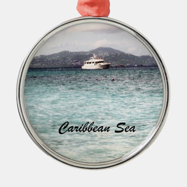 Caribbean Sea Metal Ornament (Front)