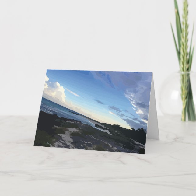 Caribbean Sea Mexico Beach Blue Ocean Sky Card (Front)