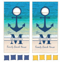 Caribbean Sea Monogram Beach House Anchor Family