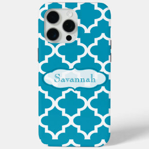 Caribbean Sky Blue Moroccan Personalized iPhone iPhone 15 Pro Max Case