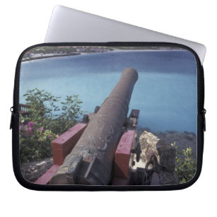 CARIBBEAN, St. Barts, Connon aiming into Bay of Laptop Sleeve