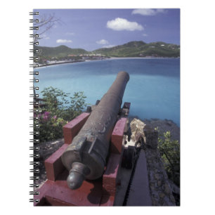 CARIBBEAN, St. Barts, Connon aiming into Bay of Notebook