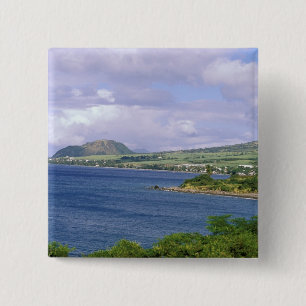 Caribbean, St. Kitts, Roseau. Coast. 2 Inch Square Button