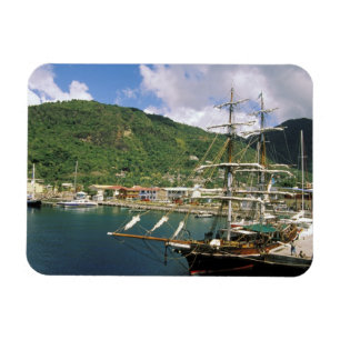 Caribbean, St. Lucia, Soufriere. Boats in Magnet