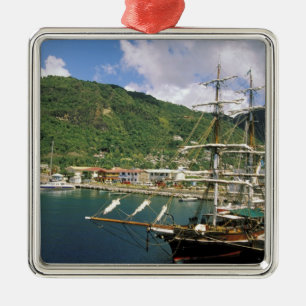 Caribbean, St. Lucia, Soufriere. Boats in Metal Ornament