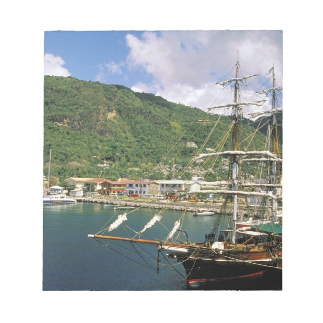 Caribbean, St. Lucia, Soufriere. Boats in Notepad (Front)