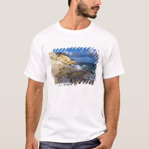 Caribbean, St. Martin, Cliffs at Cupecoy beach T-Shirt