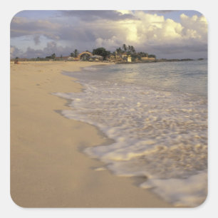 Caribbean, St. Martin (St. Maarten). Maho Bay Square Sticker