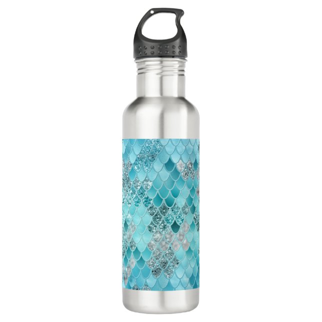 Caribbean Summer Mermaid Scales 1 710 Ml Water Bottle (Front)