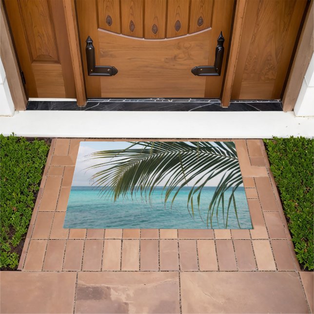 Caribbean Sunrise Ocean Palm 1 Doormat (Outdoor)