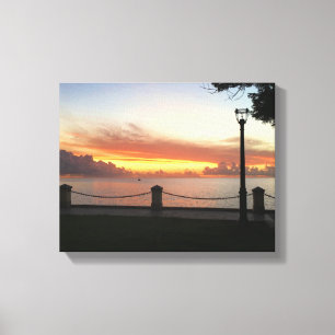 Caribbean Sunset Tropical Personalize Canvas Print