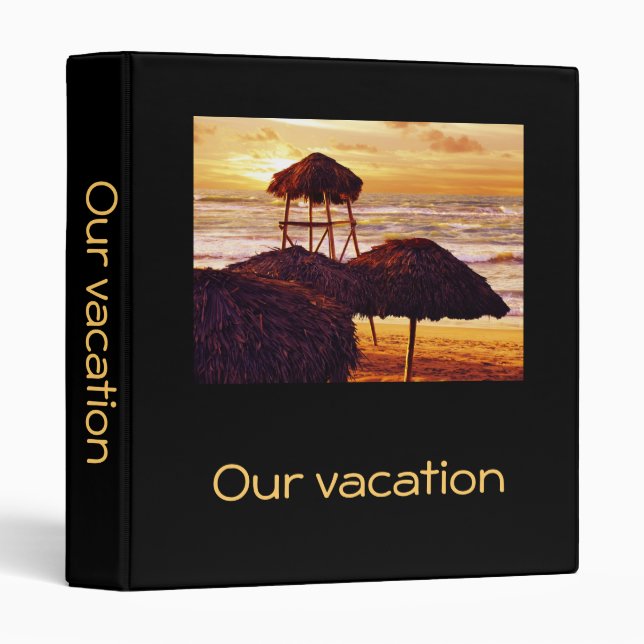 Caribbean sunset vacation memories binder (Front/Spine)