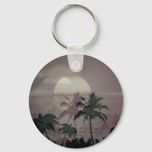 Caribbean Sunset Vaporwave Aesthetic Retro 80s 90s Keychain