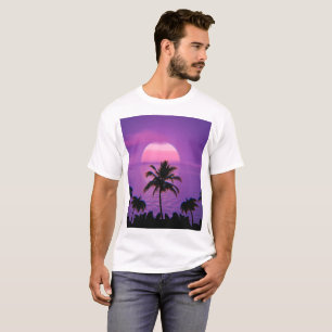 Caribbean Sunset Vaporwave Aesthetic Retro 80s 90s T-Shirt