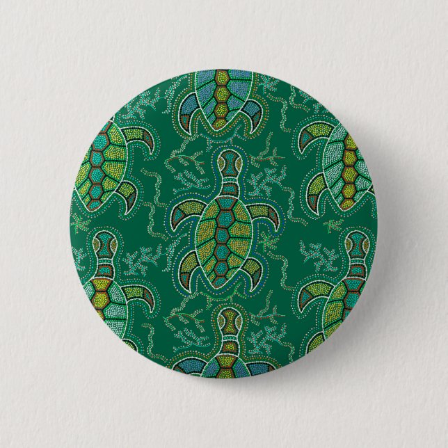 Caribbean Tortuga 2 Inch Round Button (Front)