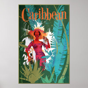Caribbean travel poster