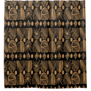 Caribbean Tribal Mudcloth: Black, Gold