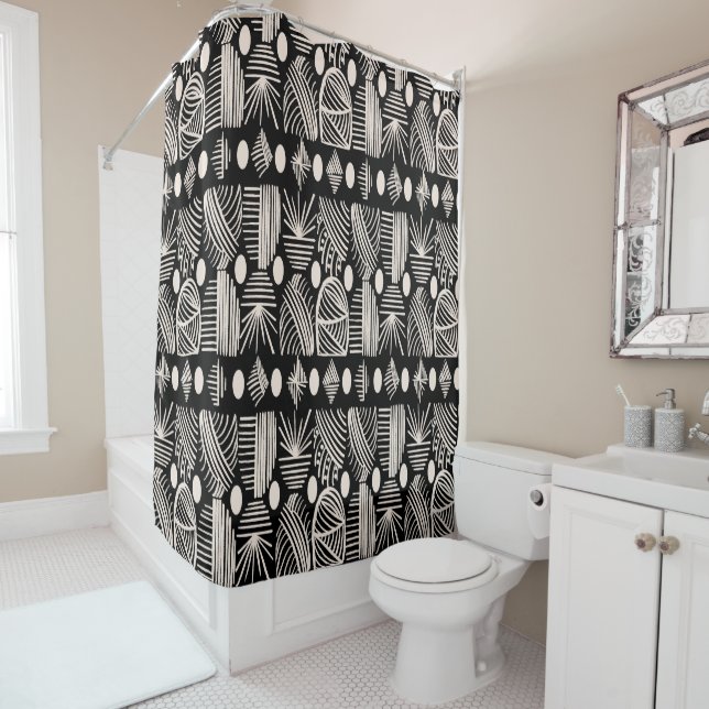 Caribbean Tribal Mudcloth: Black, White, (In Situ)