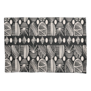 Caribbean Tribal Mudcloth: Black, White, Pillowcase