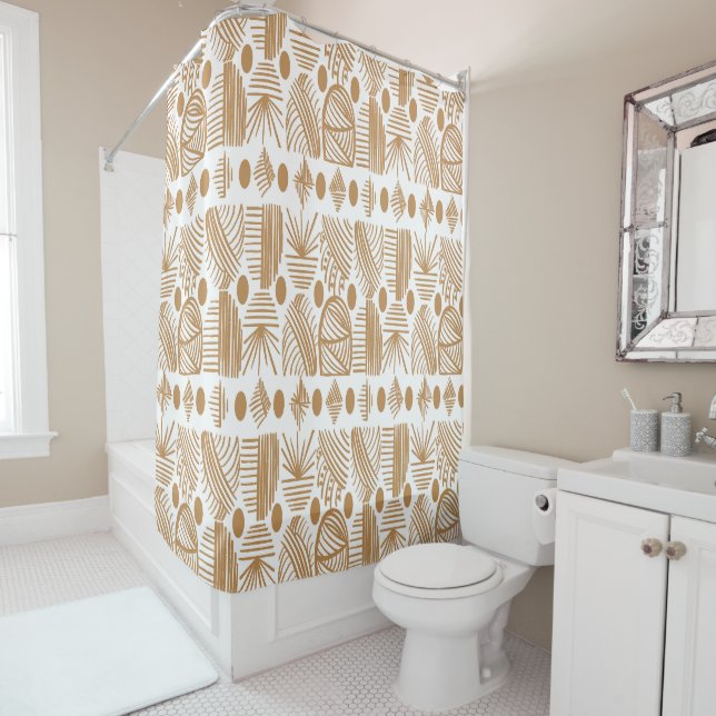 Caribbean Tribal Mudcloth: White, Gold (In Situ)