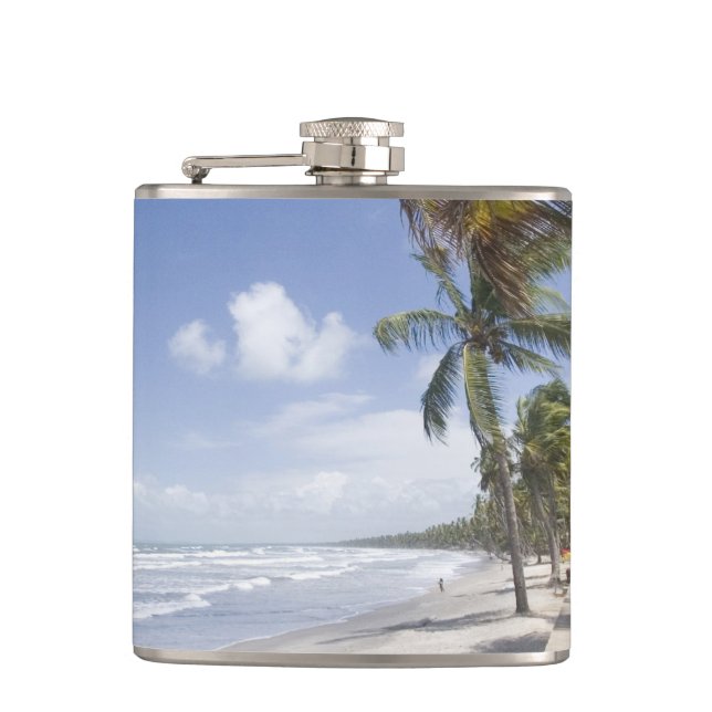 Caribbean - Trinidad - Manzanilla Beach on Hip Flask (Front)