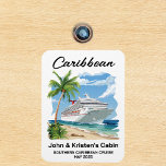 Caribbean Tropical Cruise Ship Stateroom Magnet<br><div class="desc">This design may be personalized in the area provided by changing the photo and/or text. Or it can be customized by clicking Personalize this Template and then choosing the click to customize further option and delete or change the colour of the background, add text, change the text colour or style,...</div>