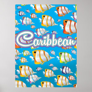 Caribbean tropical fish Travel Poster. Poster