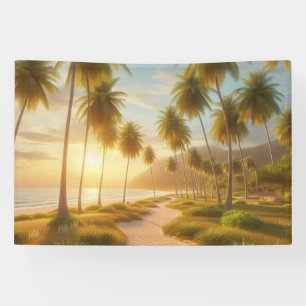 Caribbean/tropical/Hawaiian beach sunset Banner