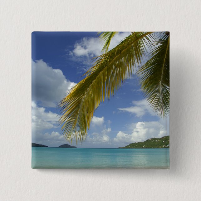 Caribbean, U.S. Virgin Islands, St.Thomas, 2 Inch Square Button (Front)