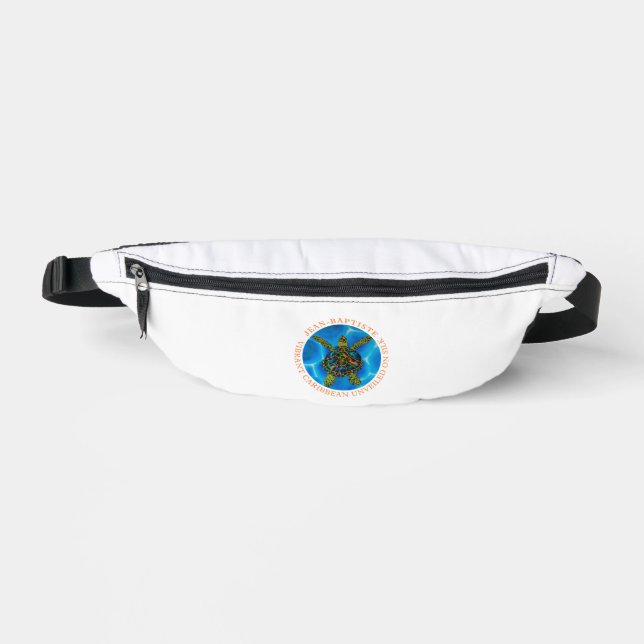 Caribbean unveiled on silk. - rainbow Sea Turtle C Fanny Pack (Front)