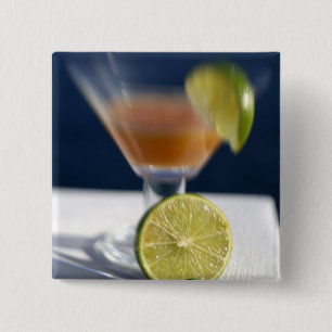 Caribbean, Virgin Islands. Tropical rum punch, 2 Inch Square Button